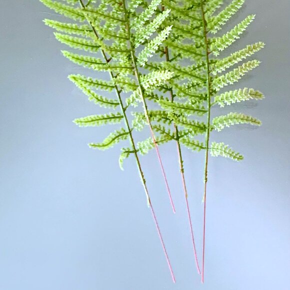 Set/4 Lacey Fern Fronds Faux Greenery Stem Artificial Foliage Floral Arrangement - Picture 2 of 6